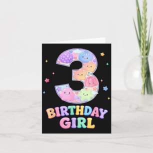 3. Geburtstag Mädchen Süß Kawaii Pastell Squishy 3 Karte
