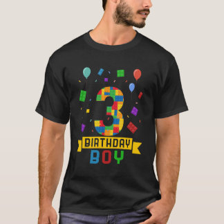 3. Geburtstag Master Builder Block Gebäude 3 Jahre T-Shirt