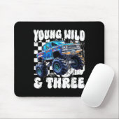 3. Geburtstag Monstertruck Jung Wild Und Drei 3  Mousepad (Mit Mouse)