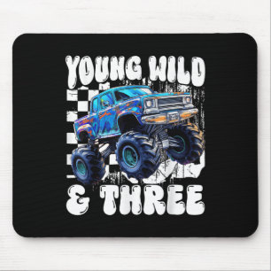 3. Geburtstag Monstertruck Jung Wild Und Drei 3 Mousepad