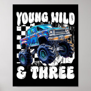 3. Geburtstag Monstertruck Jung Wild Und Drei 3 Poster