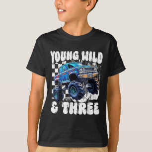 3. Geburtstag Monstertruck Jung Wild Und Drei 3  T-Shirt