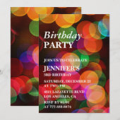 3. Geburtstag Party Einladung Confetti Sparkle (Vorne/Hinten)