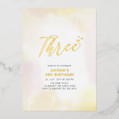 3. Geburtstag Party Folieneinladung (Vorderseite)