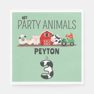 3. Geburtstag Party Tiere Farm Geburtstagskinder Serviette