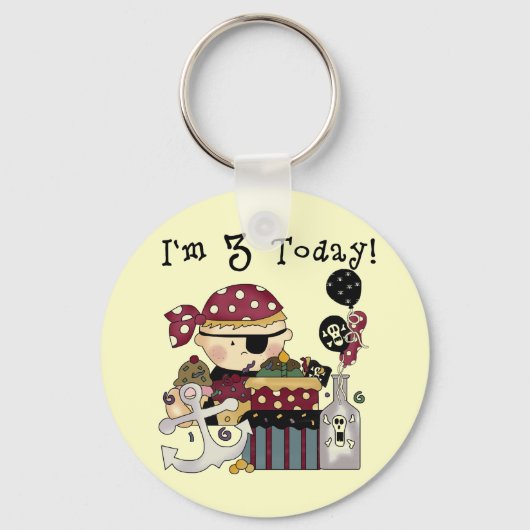 3. Geburtstag Pirate Tshirts and Gifts Schlüsselanhänger (Vorderseite)