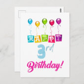 3. Geburtstag Postkarte (Vorne/Hinten)