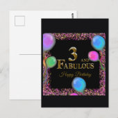 3. Geburtstag  Postkarte (Vorne/Hinten)