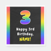 3. Geburtstag: Rainbow Spectrum # 3, Individuelle Serviette (Vorderseite)