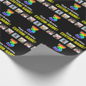 3. Geburtstag: Regenbogen "3"; benutzerdefinierte  Geschenkpapier (Ecke)