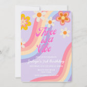 3. Geburtstag: Retro Rainbow 3. Einladung (Vorderseite)