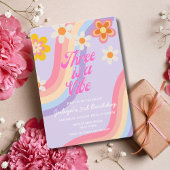 3. Geburtstag: Retro Rainbow 3. Einladung