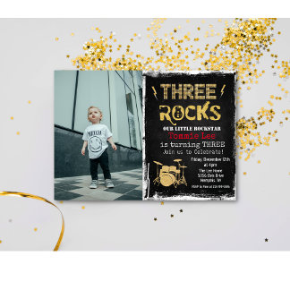 3. Geburtstag Rockstar Foto Einladung