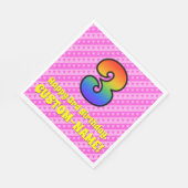 3. Geburtstag: Rosa Streifen & Herz, Regenbogen Nr Serviette (Ecke)