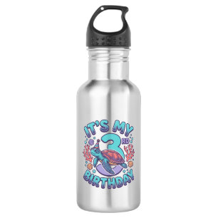 3. Geburtstag Schildkröte Vintage Gravur Design_1 Edelstahlflasche