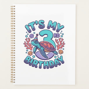3. Geburtstag Schildkröte Vintage Gravur Design_1 Planer