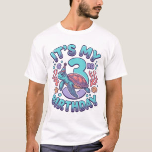 3. Geburtstag Schildkröte Vintage Gravur Design_1 T-Shirt