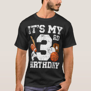 3. Geburtstag Sport Geburtstagsfeier Dreijähriger T-Shirt