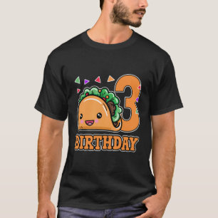 3. Geburtstag Taco und Confetti Baby 3 Jahre alter T-Shirt