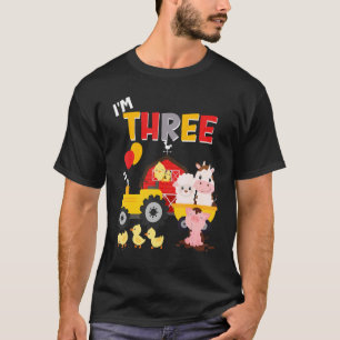 3. Geburtstag Traktor Barnyard Drei dritter Bauern T-Shirt