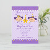 3. Geburtstag Twincess Party Einladung (Stehend Vorderseite)