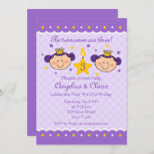 3. Geburtstag Twincess Party Einladung (Vorne/Hinten)