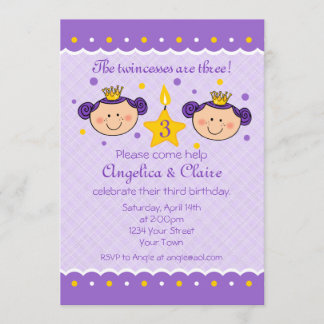 3. Geburtstag Twincess Party Einladung