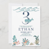 3. Geburtstag unter dem Meereswasser Einladung (Vorderseite)