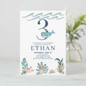 3. Geburtstag unter dem Meereswasser Einladung (Stehend Vorderseite)