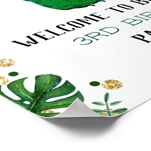 3. Geburtstag von Dinosaurier Poster (Ecke)