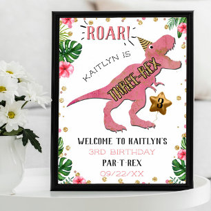 3. Geburtstag von Dinosaurier Poster
