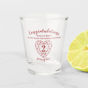 3. Geburtstag von Garnet 2 Jahre Liebe Schnapsglas