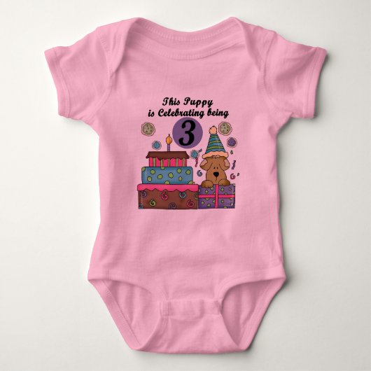 3. Geburtstag Welpe T - Shirt und Geschenke (Vorderseite)