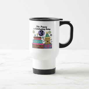 3. Geburtstag Welpe T - Shirt und Geschenke Reisebecher