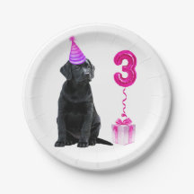 3. Geburtstag Welpenthema - Niedlicher Hund Pink G