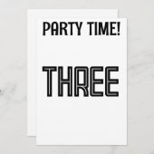 3. GEBURTSTAG ZURÜCK ALTER DREI EINladungen (Vorne/Hinten)