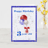 3. Geburtstags-Ballone Karte (Gelbe Blume)