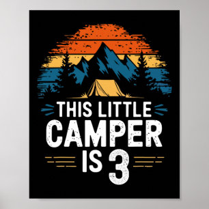 3. Geburtstags-Camping-Shirt für 3-jährige Kinder Poster