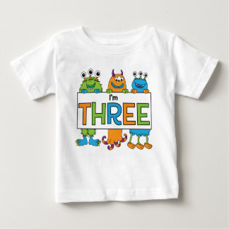 3. Geburtstags-Monster-T-Shirt Baby T-shirt