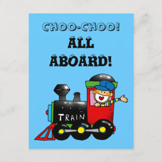 3. Geburtstags-Party choo choo Zugs Einladung