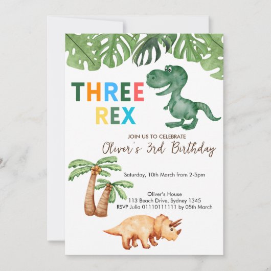 3. Geburtstags-Party Einladung (Vorderseite)