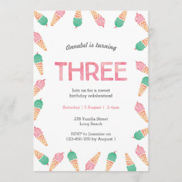 3. Geburtstags-Party | Einladung von Eiscreme