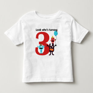 3. Geburtstags-T-Shirt niedliches Monster Kleinkind T-shirt