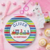 3. Geburtstagsbahn Personalisischer Name Pappteller (Party)