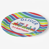 3. Geburtstagsbahn Personalisischer Name Pappteller (Schrägansicht)