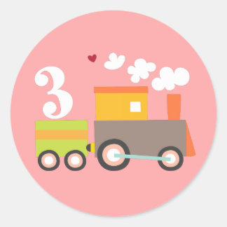 3. Geburtstagsbahnaufkleber/Cupcake Topper Runder Aufkleber