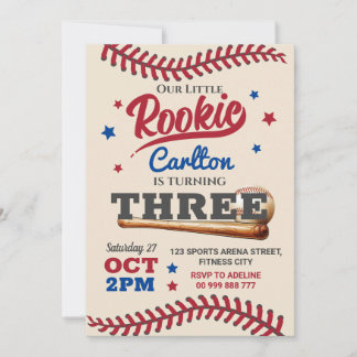 3. Geburtstagseinladung im Baseball Einladung