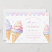 3. Geburtstagseinladung mit Eis. Einladung (Vorderseite)