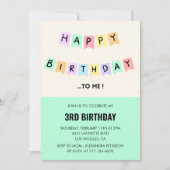 3. Geburtstagsfeier Happy Birthday Einladung (Vorderseite)
