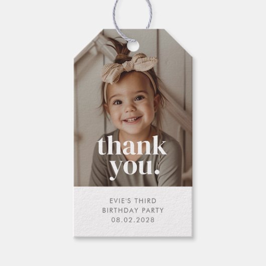 3. Geburtstagsfoto-Geschenk-Dankeschön-Tags Geschenkanhänger (Vorderseite)